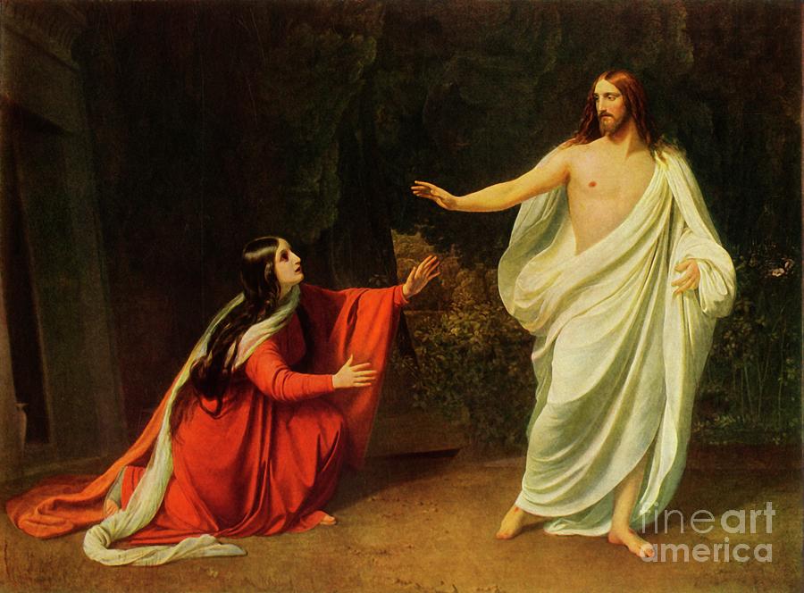 Christ Appears To Mary Magdalene Drawing by Print Collector
