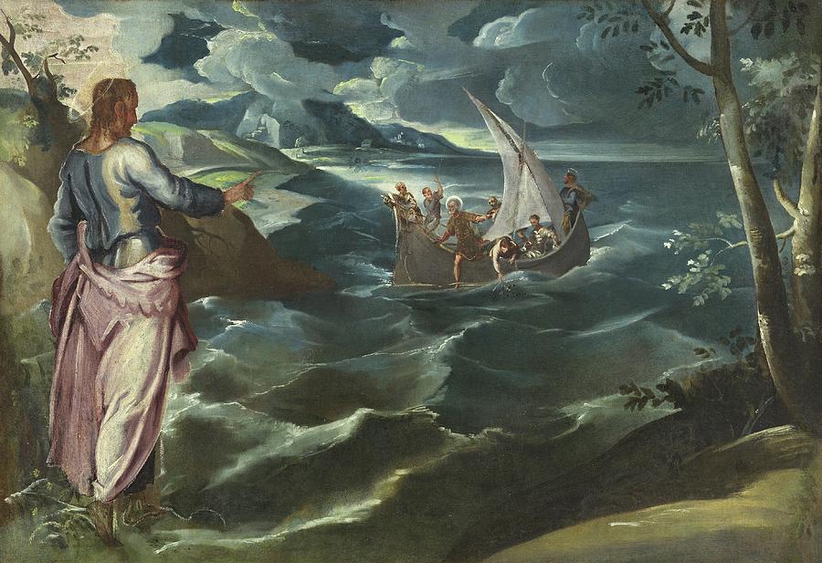 Tintoretto Painting - Christ At The Sea Of Galilee by Circle Of Tintoretto