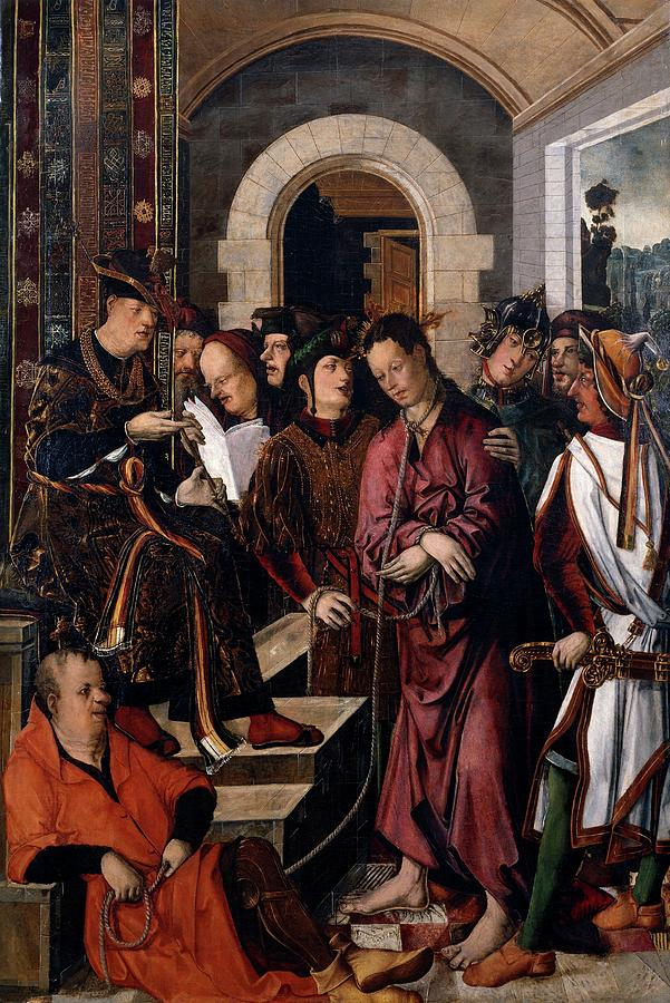 Christ before Pontius Pilate, ca. 1500, Spanish School,... Painting by Francisco de Osona -c 1465-c 1514- Rodrigo de Osona -c 1440-c 1518-