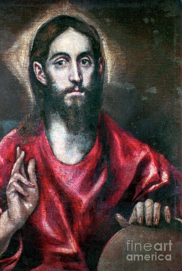 Christ Blessing The Saviour Drawing by Print Collector