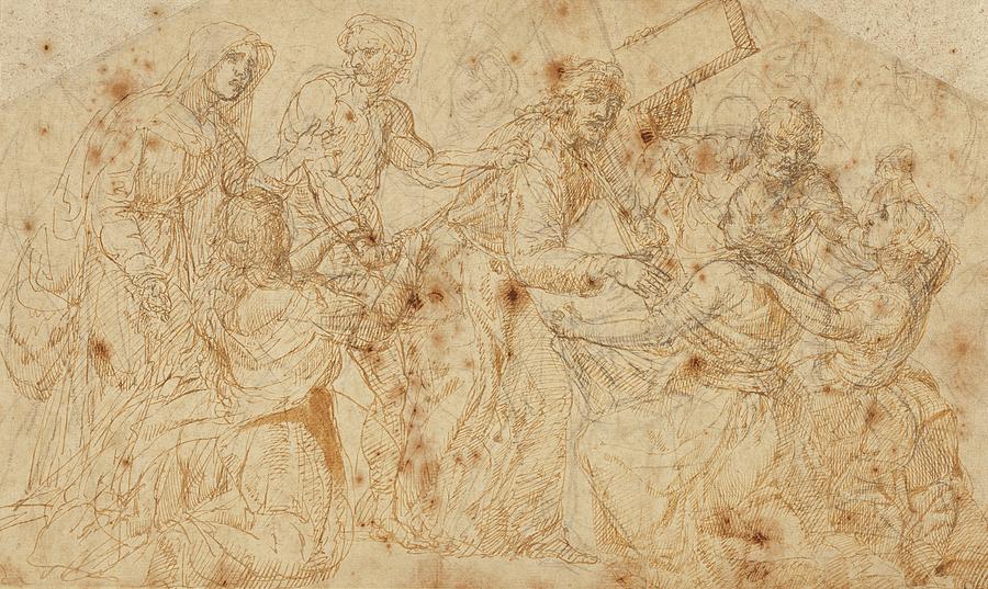 Horse Drawing - Christ Carrying The Cross by Juan De Juanes (juan Macip)