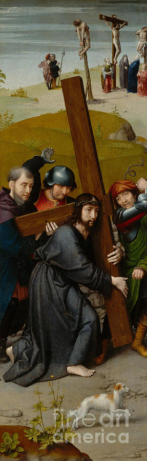 Christ Carrying The Cross, With The Crucifixion, C.1510 Painting by ...