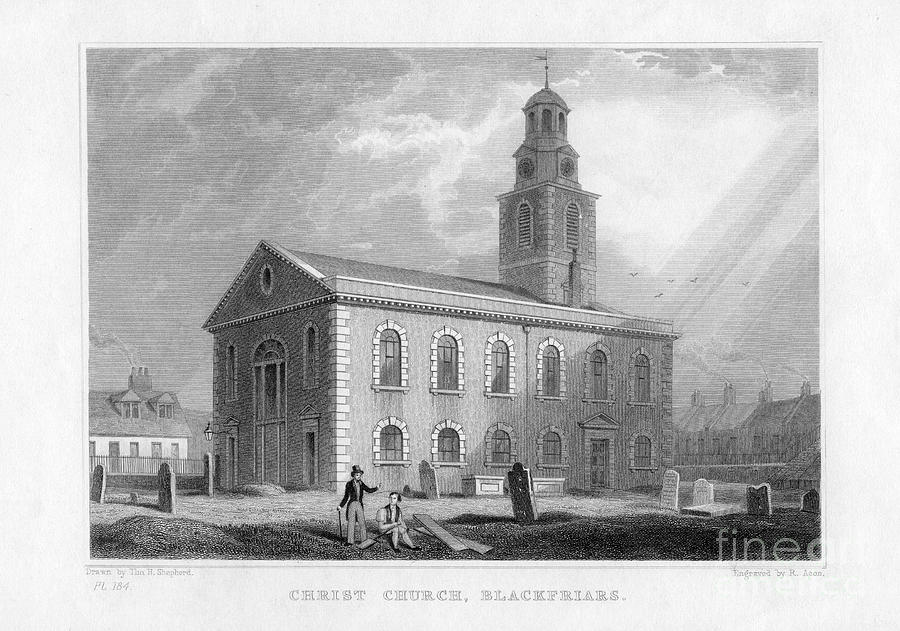 Christ Church, Blackfriars, Southwark Drawing by Print Collector