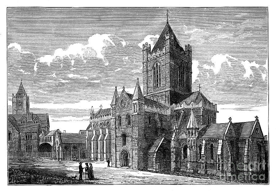 Christ Church Cathedral, Dublin Drawing by Print Collector