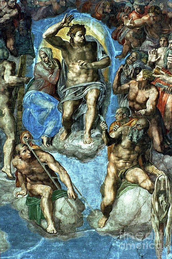 Christ Detail From The Last Judgement In The Sistine Chapel Painting by Michelangelo Buonarroti