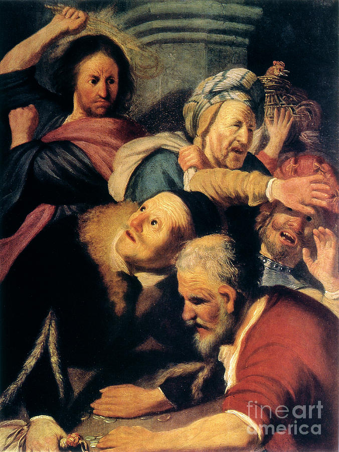 Christ Drives The Money-changers Drawing by Print Collector