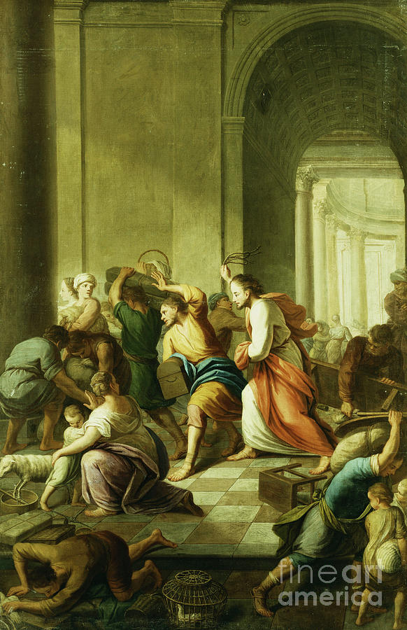 Jesus Christ Painting - Christ Driving The Money-changers From The Temple by Eustache Le Sueur