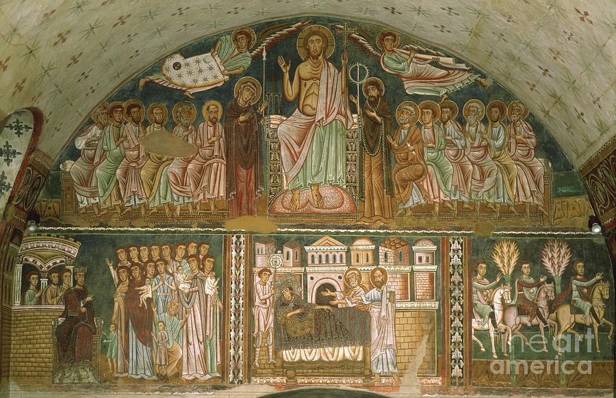 Christ Enthroned Between The Virgin, John The Baptist, The Apostles And ...