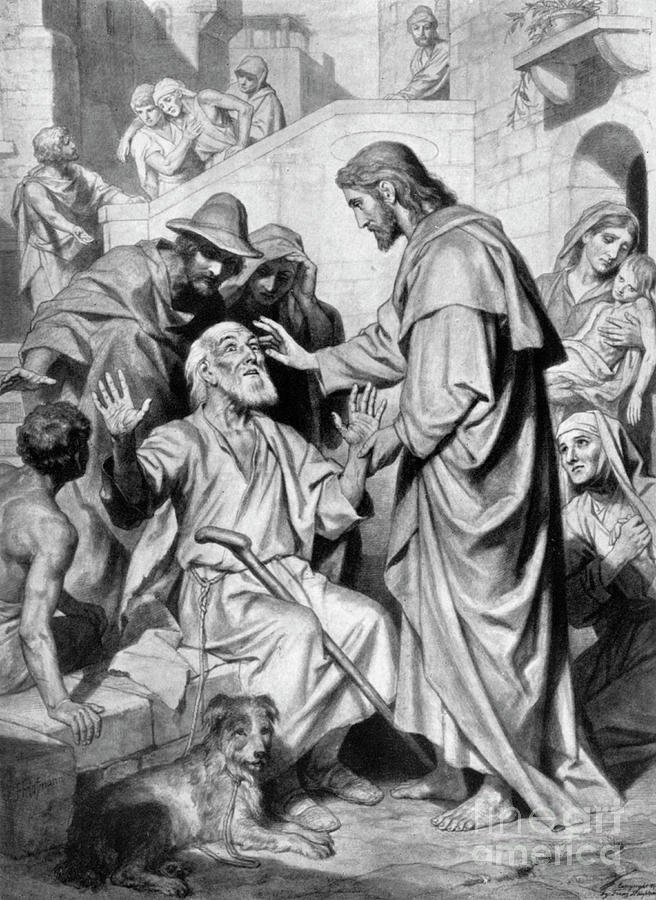Christ Healing The Blind, 1926.artist Drawing by Print Collector