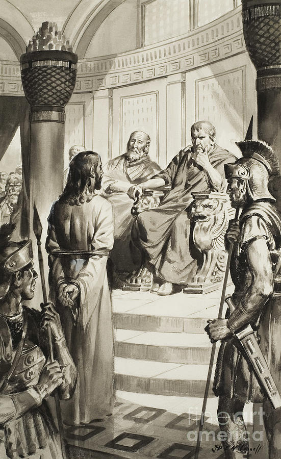 Jesus Christ Painting - Christ In Front Of Pontius Pilate by James Edwin Mcconnell