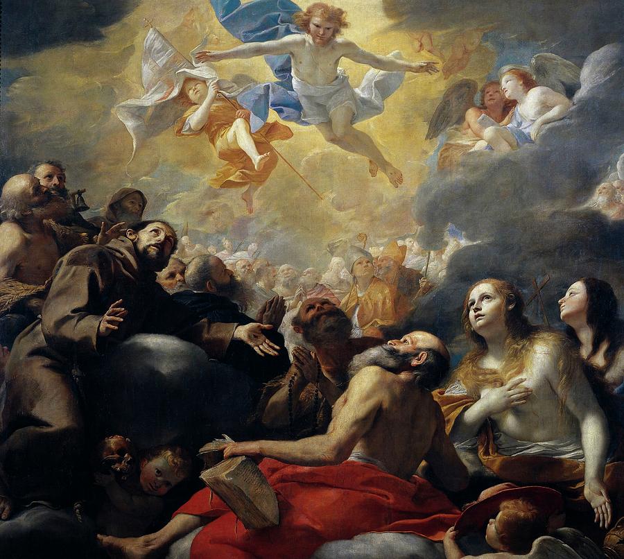 Christ in Glory, 1661-1662, Italian School, Oil on canvas, 220 cm x 253 cm, P03146. Painting by Mattia Preti -1613-1699-