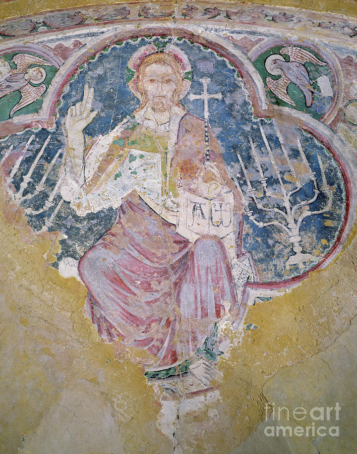 Romanesque Painting - Christ In Majesty, From The Crypt by French School
