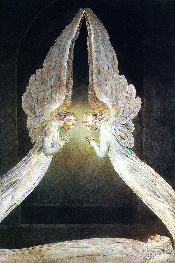 Angels Painting - Christ in the Sepulcher by William Blake
