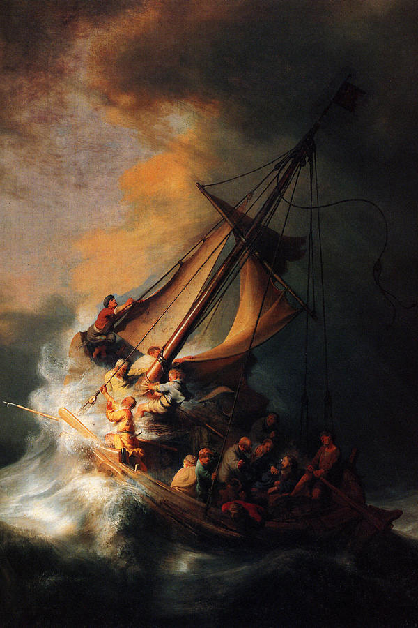 Christ in the storm on the lake Genezareth Painting by Rembrandt Van Rijn