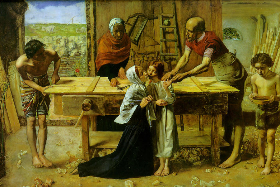 Christ on the House of His Parents Painting by John Everett Millais
