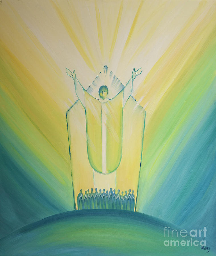 High Priest Painting - Christ Our High Priest Prays With Us And For Us At Mass by Elizabeth Wang