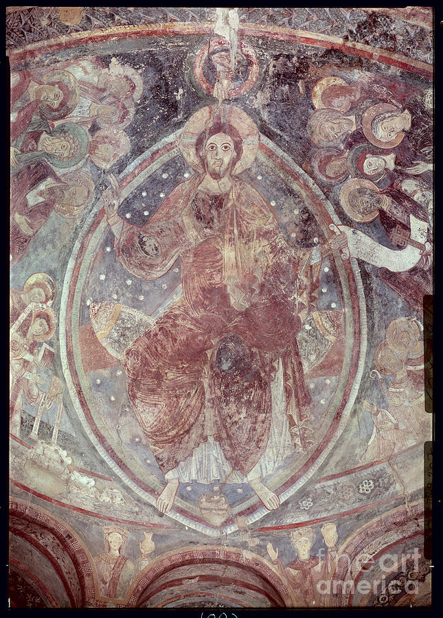 Romanesque Painting - Christ Pantocrator, From The Apse by French School