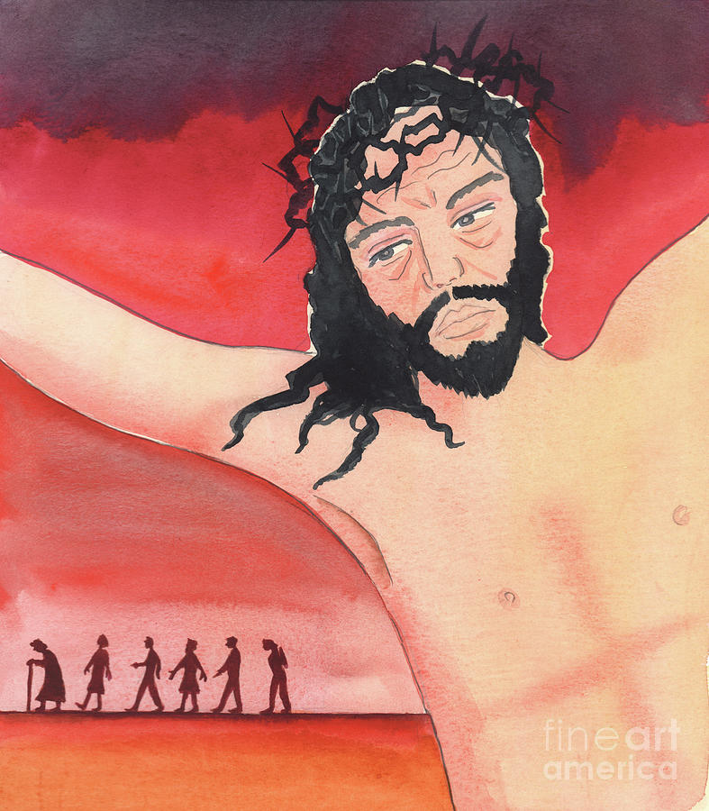 Dissent Painting - Christ Spoke At The Consecration Of The Wine, Saying I Shed My Blood For Them by Elizabeth Wang