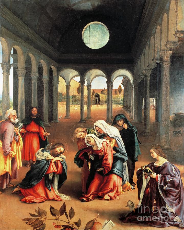 Christ Taking Leave Of His Mother By Lorenzo Lotto Painting by Lorenzo Lotto