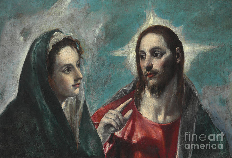 Christ taking leave of his Mother Painting by El Greco