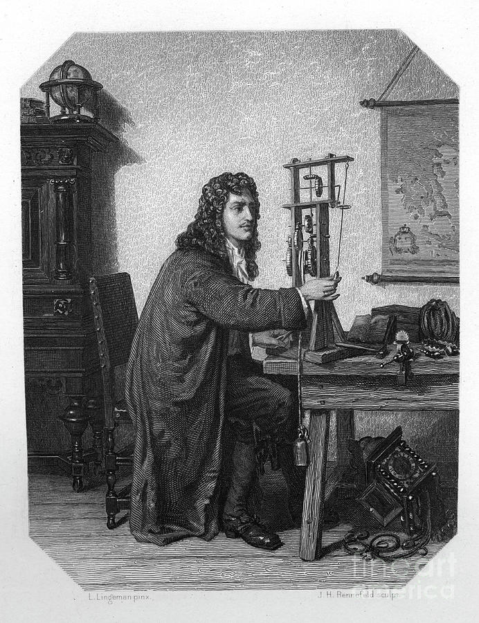 Christiaan Huygens, 17th Century Dutch Drawing by Print Collector