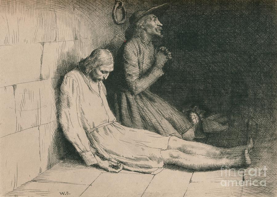 Christian And Hopeful In The Dungeon Drawing by Print Collector
