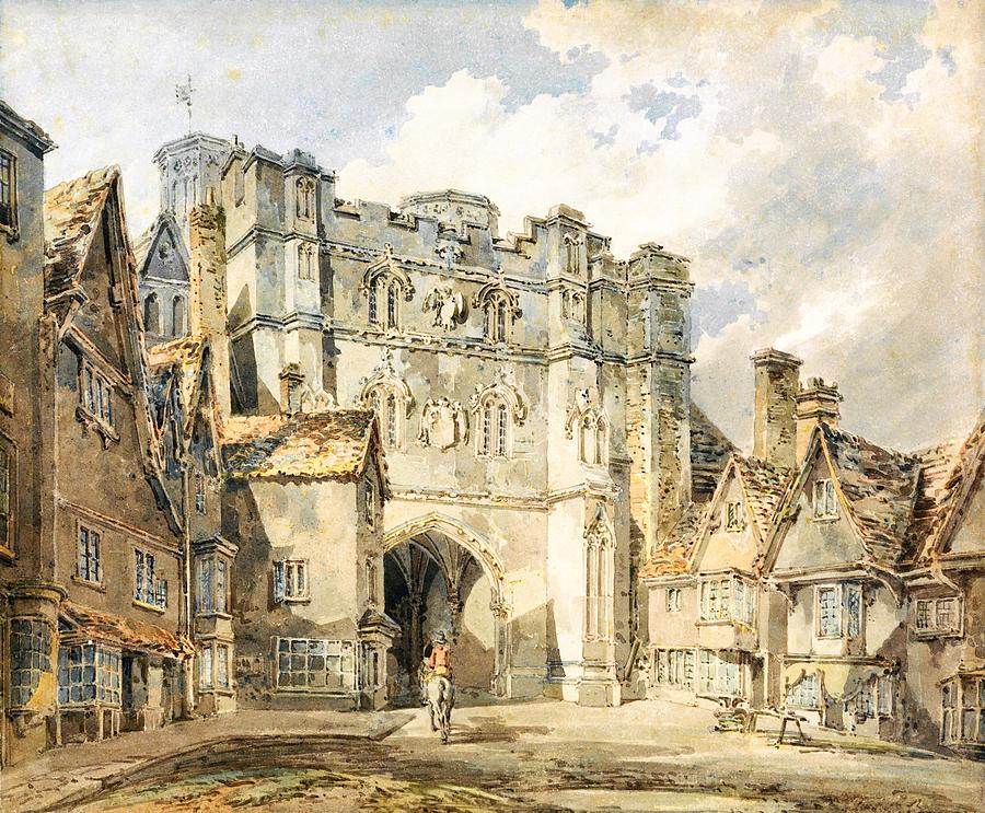 Christian church gate, Canterbury - Digital Remastered Edition Painting by Joseph Mallord William Turner