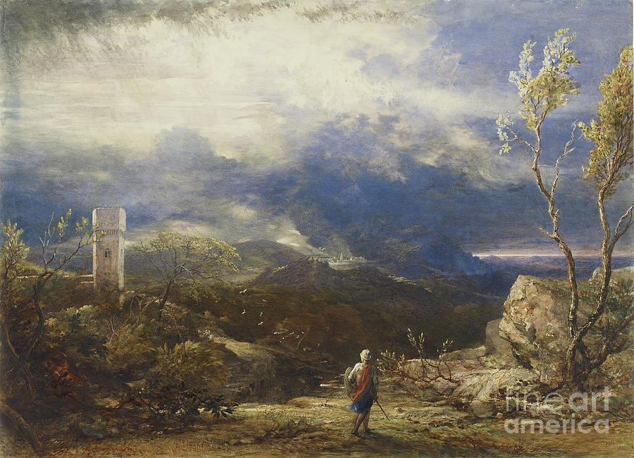 Christian Descending Into The Valley Of Humiliation Painting by Samuel Palmer