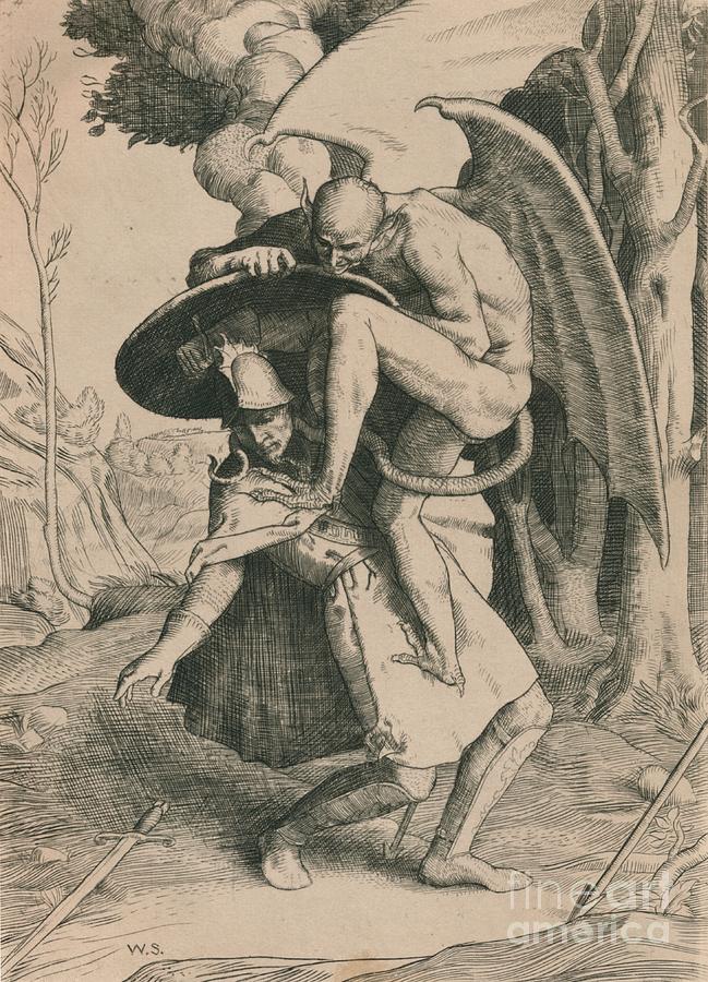 Christian Fights Apollyon, C1916 Drawing by Print Collector