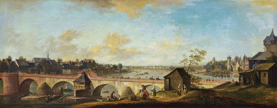Nature Painting - Christian Georg Schutz d. A  Blick auf Frankfurt  1754  by Celestial Images