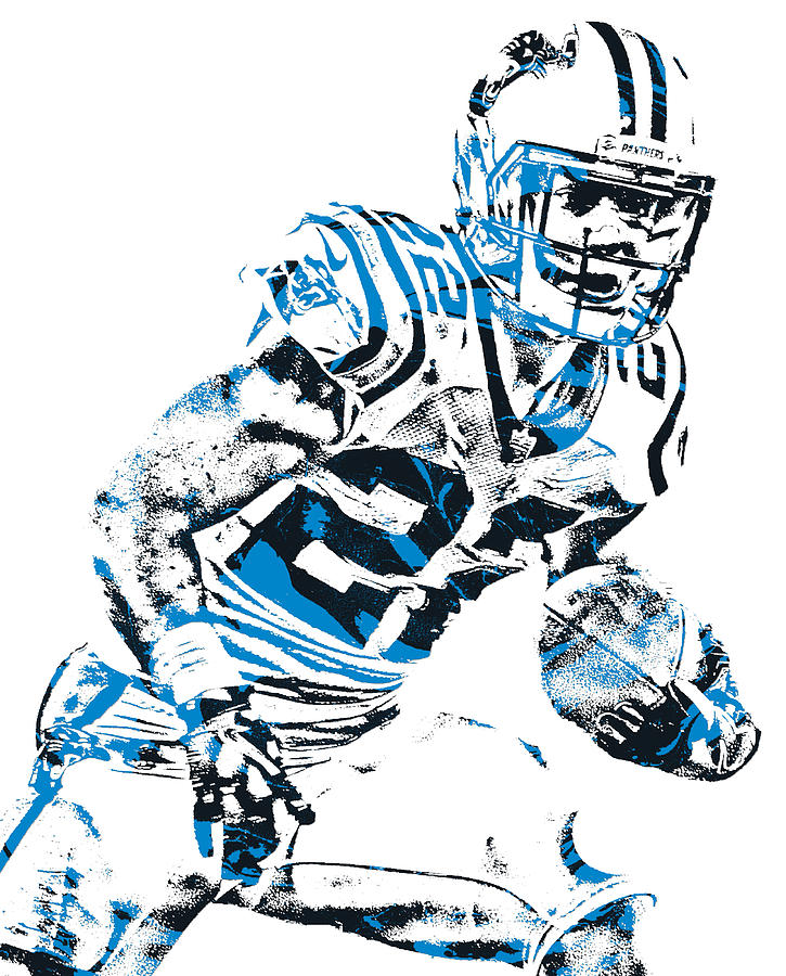 Christian McCaffrey CAROLINA PANTHERS PIXEL ART 22 Mixed Media by