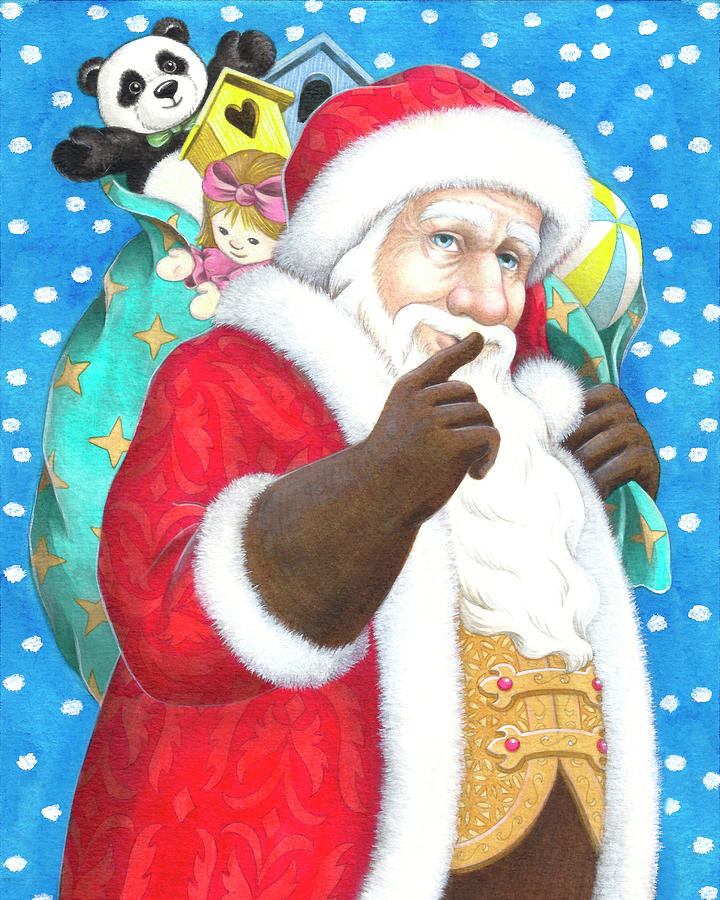 Holiday Painting - Christmas 01 Santa Claus by Veruschka Guerra