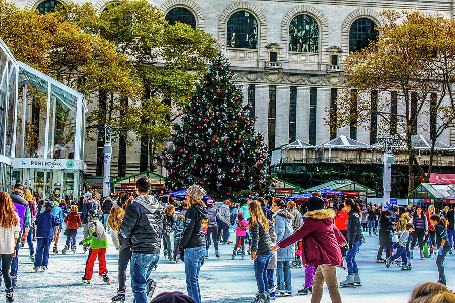 Christmas at Bryant Park New York CIty Photograph by William E Rogers