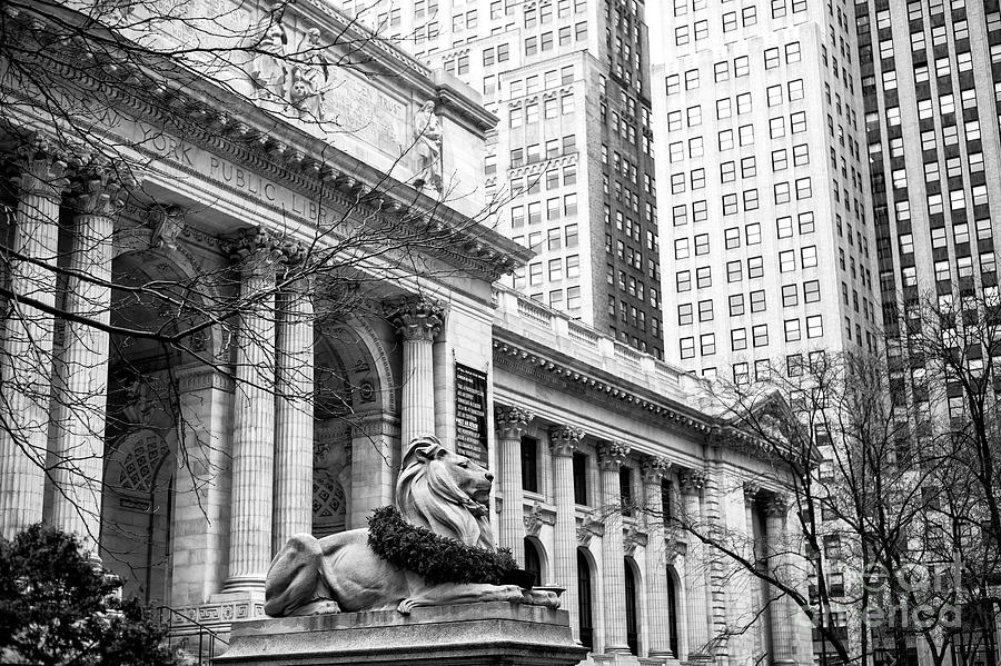 New York Public Library Photograph - Christmas At The New York Public Library At 42nd Street by John Rizzuto New York Public Library Photograph - Christmas At The New York Public Library At 42nd Street by John Rizzuto