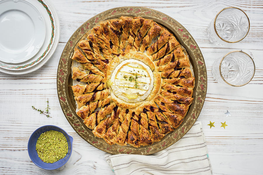 Christmas Baked Puff Pastry Tart With Camembert Photograph by Lucy Parissi