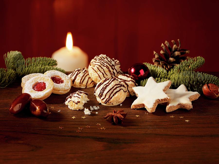 Christmas Biscuits And Decorations Photograph by Kai Stiepel