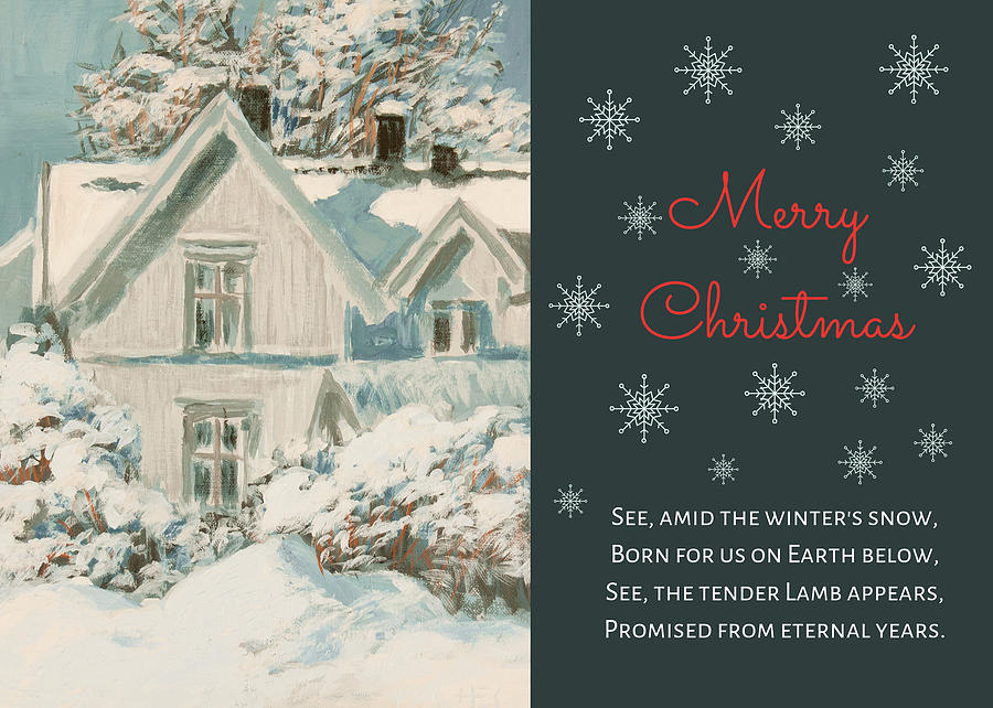Christmas Card from the Nordic Town Houses series Painting by Hans Egil Saele