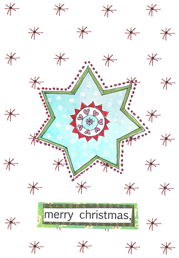Christmas Mixed Media - Christmas Card Star by Effie Zafiropoulou