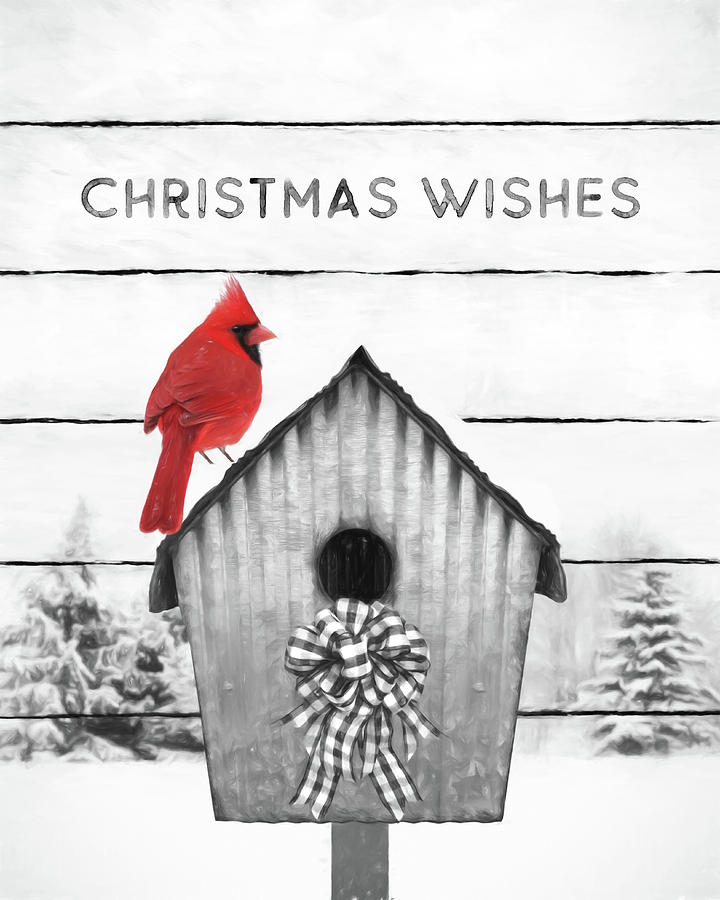 Christmas Cardinal Mixed Media by Lori Deiter