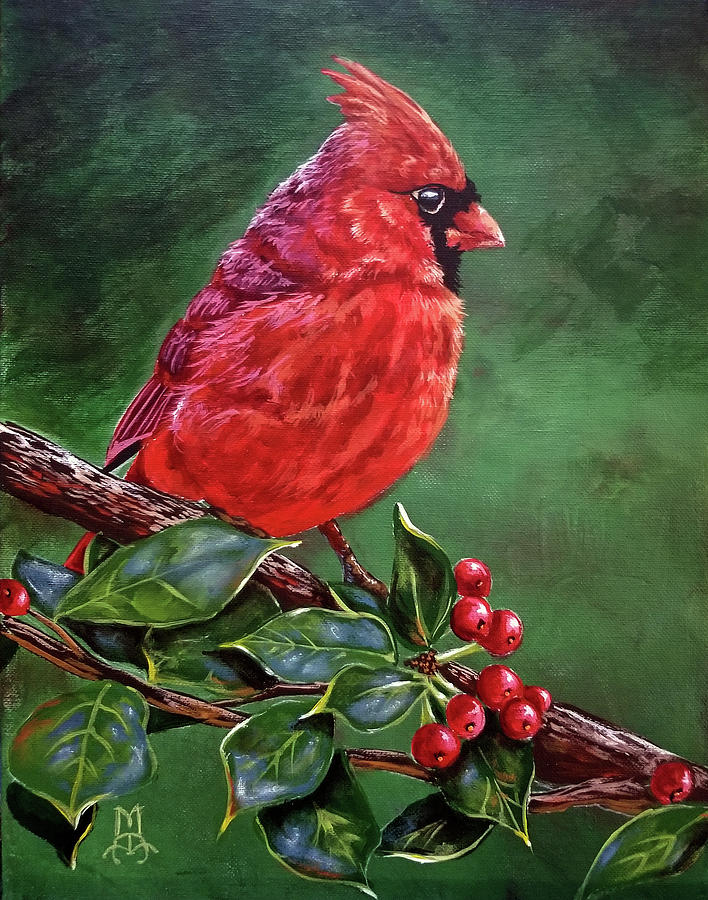Christmas Cardinal Painting