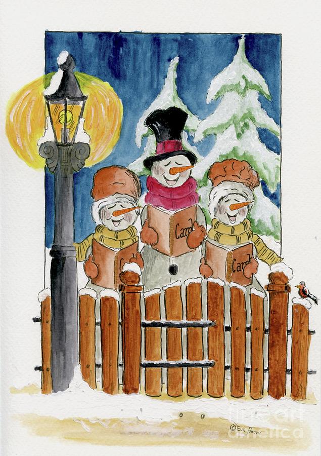 Christmas Carols Painting by Eva Ason