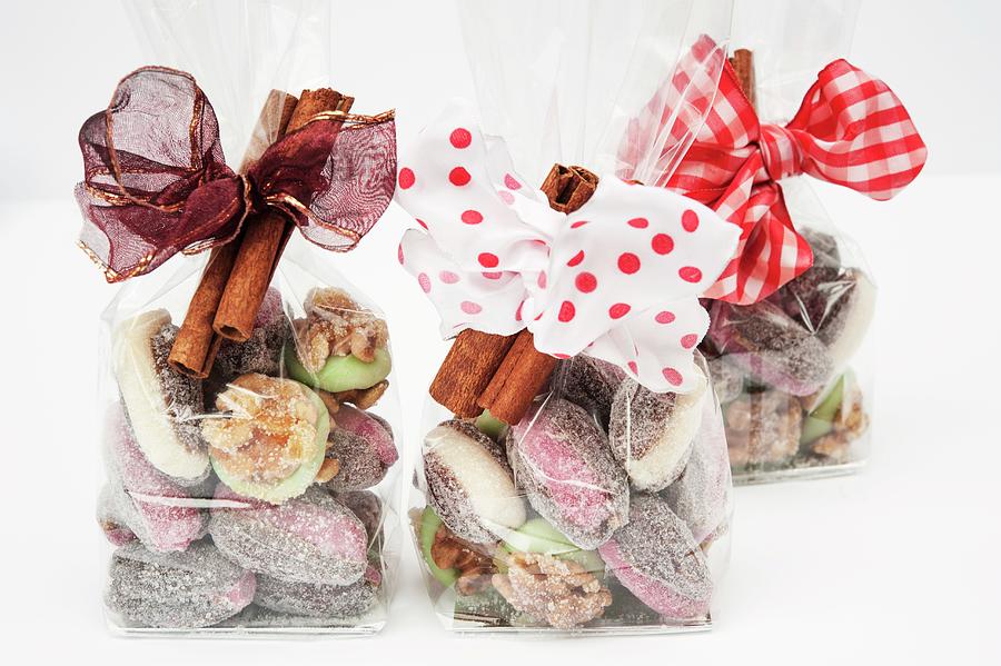 Christmas Confectionery In Cellophane Bags As Gifts Photograph by Linda Burgess