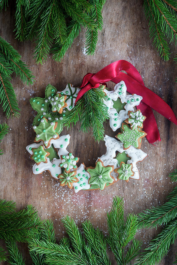 Christmas Cookie Wreath Photograph by Irina Meliukh