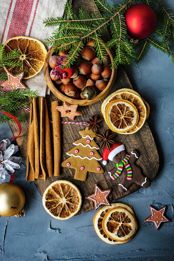 Christmas Cookies And Spices Concept Photograph by Anna Bogush