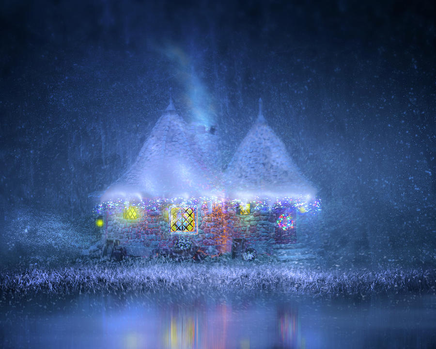 Christmas Cottage Digital Art by Mark Andrew Thomas