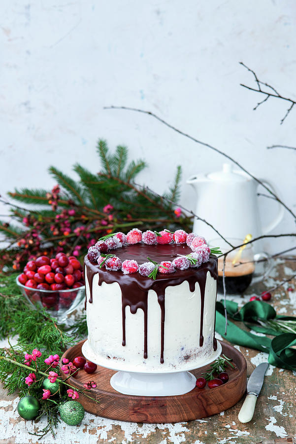 Christmas Cranberry Cake Photograph by Irina Meliukh