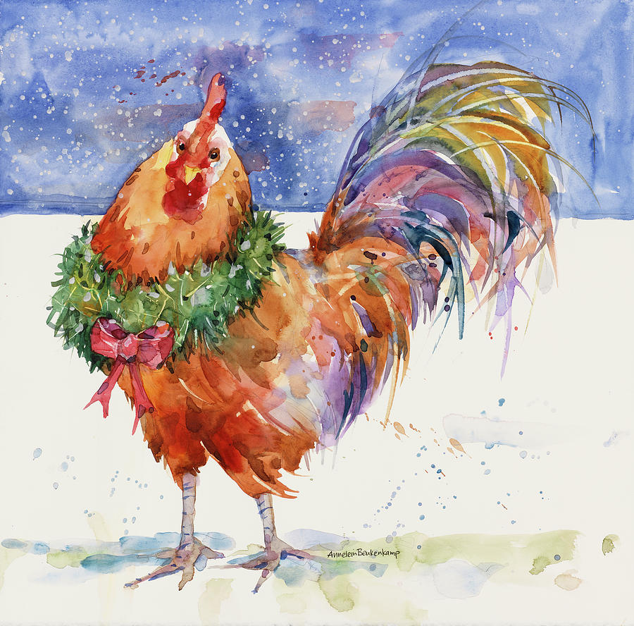 Christmas Painting - Christmas Crower by Annelein Beukenkamp