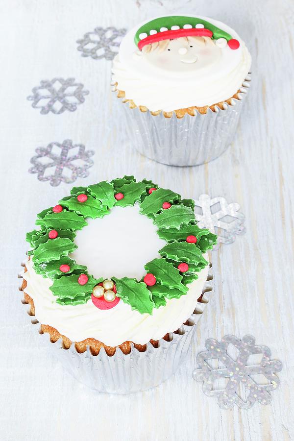 Christmas Cupcakes With Brandy Spice Flavouring Photograph by Philip Mowbray And Hercules Cakehouse