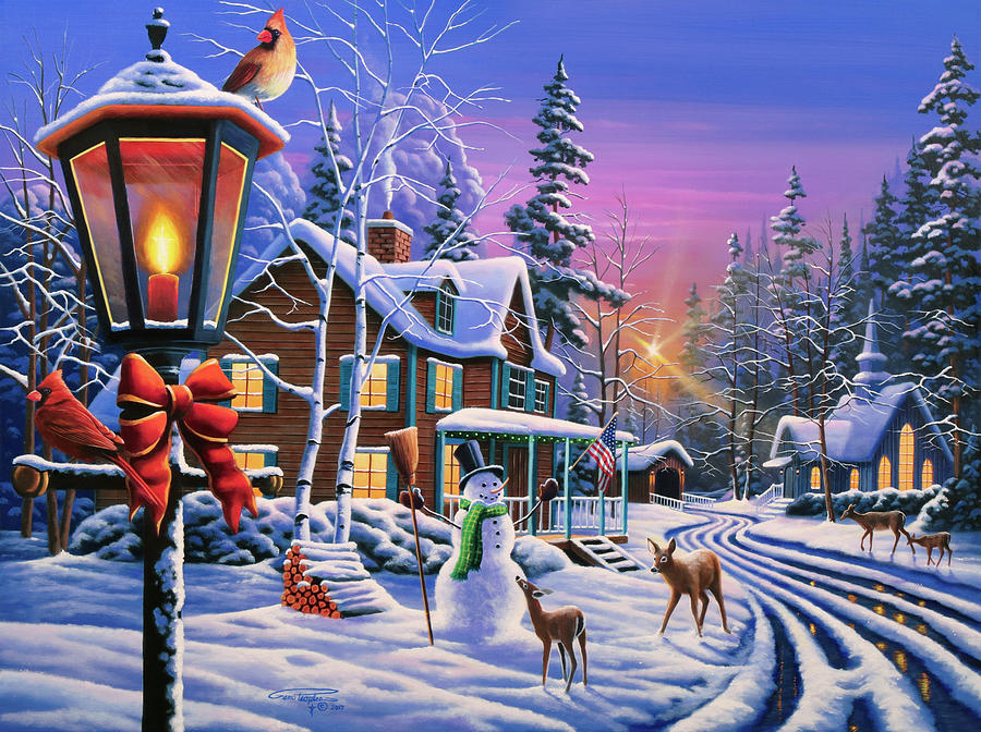 Animal Painting - Christmas Curiosity by Geno Peoples