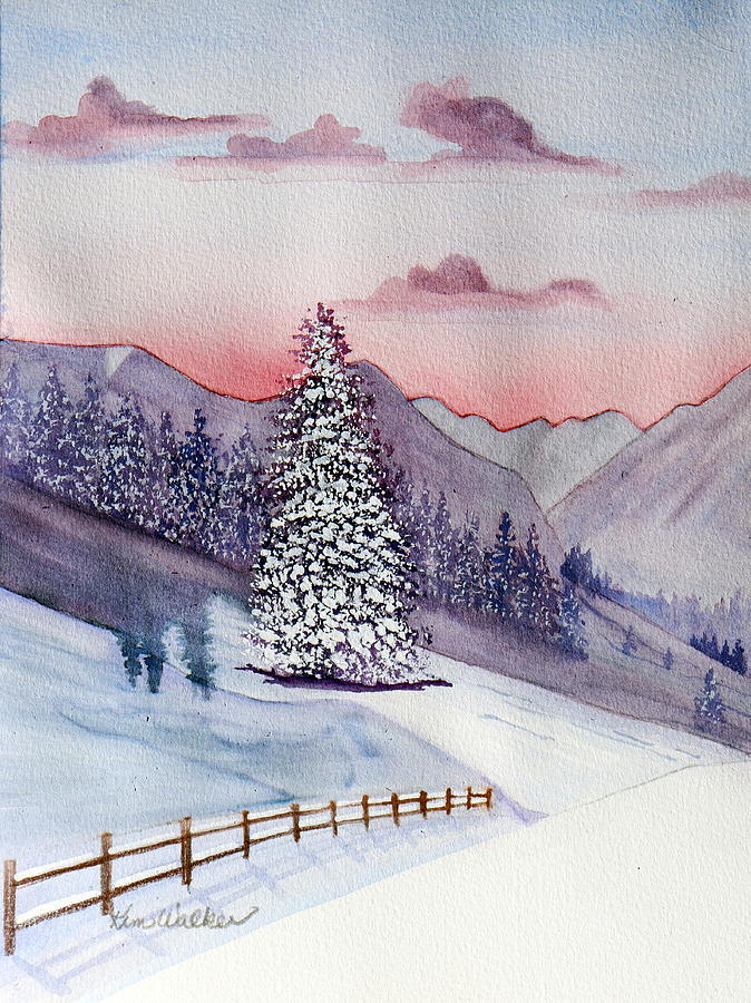 Christmas Dawn Watercolor Painting by Kimberly Walker